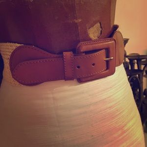 Ralph Lauren Vintage Wide Woven Leather Belt M